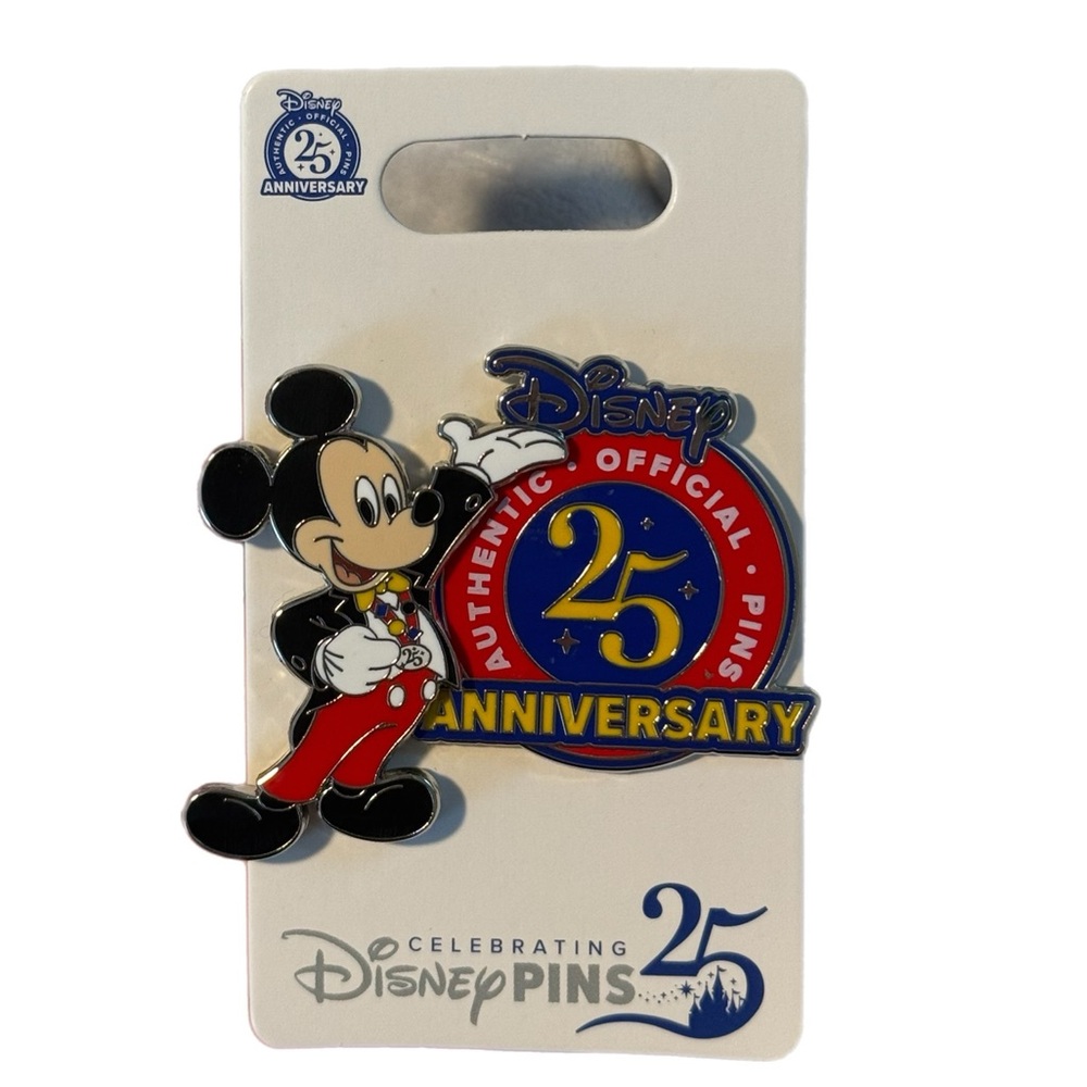 Disney Mickey Mouse 25th Anniversary Pin - Red, Blue, Black